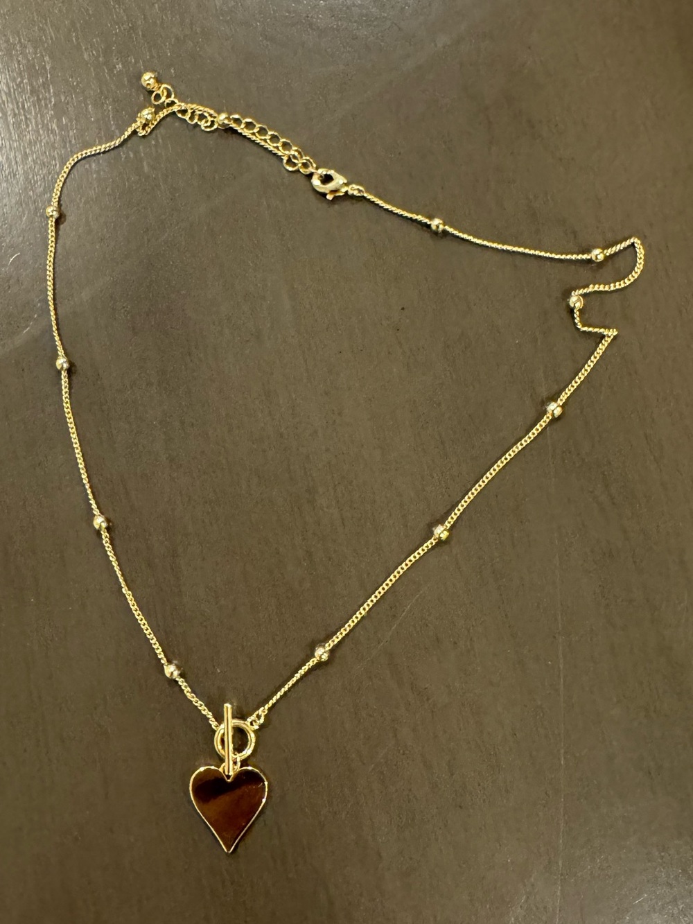 Uncommon James Gold Chain Necklace with Brown Heart Pendant